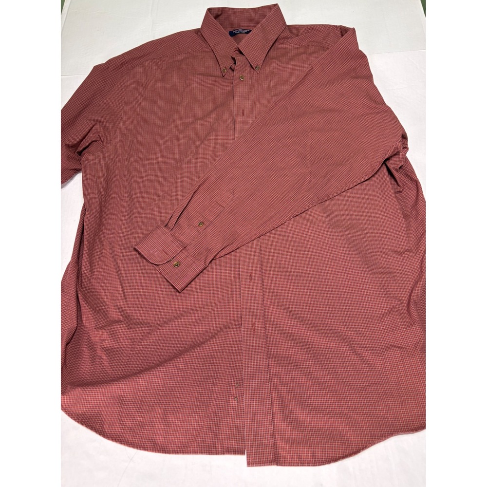 Roundtree & Yorke Mens 3XLT Red Micro Check Easy Care Button Down Shirt LS